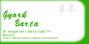 gyork barta business card